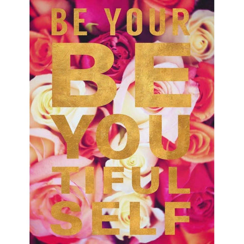 Be You Tiful Floral Black Modern Wood Framed Art Print by Peck, Gail