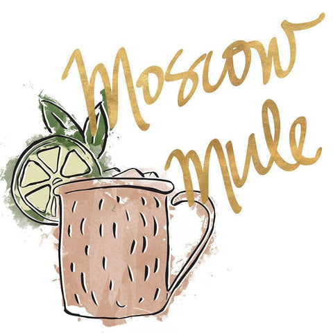 Moscow Mule Black Modern Wood Framed Art Print by SD Graphics Studio