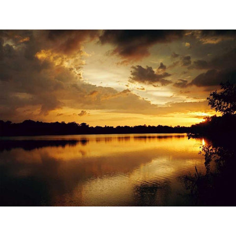 Yellow Sunset Black Modern Wood Framed Art Print by Peck, Gail