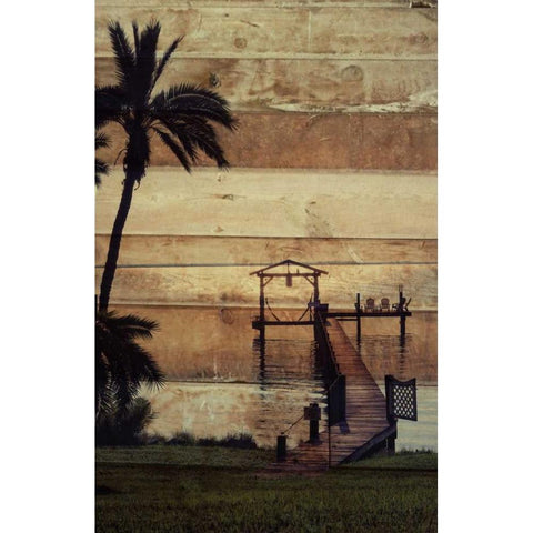 Dockside Wood Black Modern Wood Framed Art Print by Peck, Gail