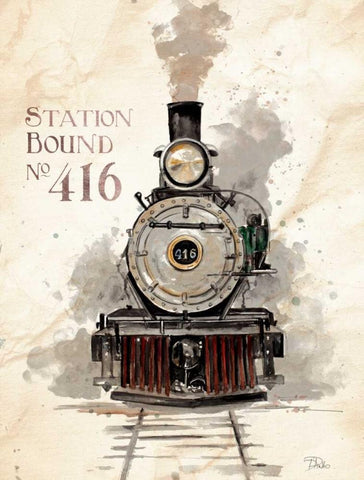 Station Bound No.416 White Modern Wood Framed Art Print with Double Matting by Pinto, Patricia