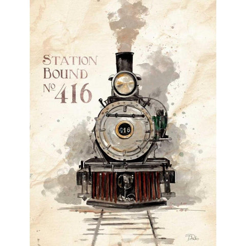 Station Bound No.416 Black Modern Wood Framed Art Print with Double Matting by Pinto, Patricia