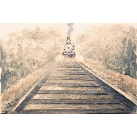 Railway Bound White Modern Wood Framed Art Print by Pinto, Patricia