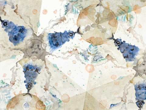 Watercolor Kaleidoscope Black Ornate Wood Framed Art Print with Double Matting by Pinto, Patricia