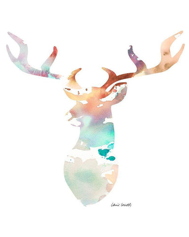 Spring Deer White Modern Wood Framed Art Print with Double Matting by Loreth, Lanie