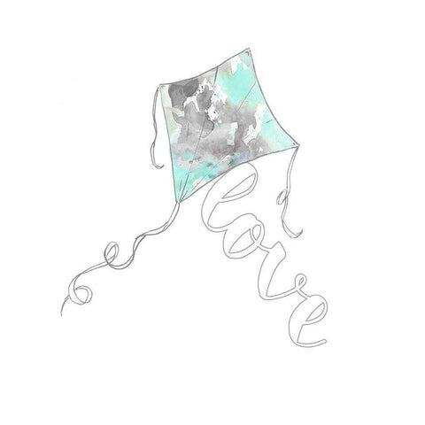 Watercolor Kite Gold Ornate Wood Framed Art Print with Double Matting by Loreth, Lanie