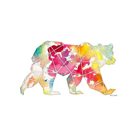 Geo Shape Bear Black Modern Wood Framed Art Print by Loreth, Lanie