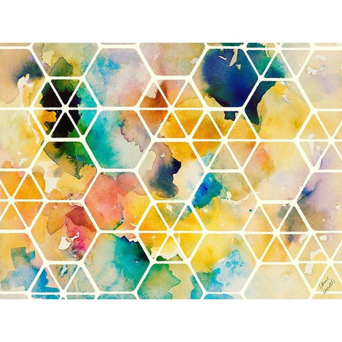 Geo Canyon Dream Gold Ornate Wood Framed Art Print with Double Matting by Loreth, Lanie