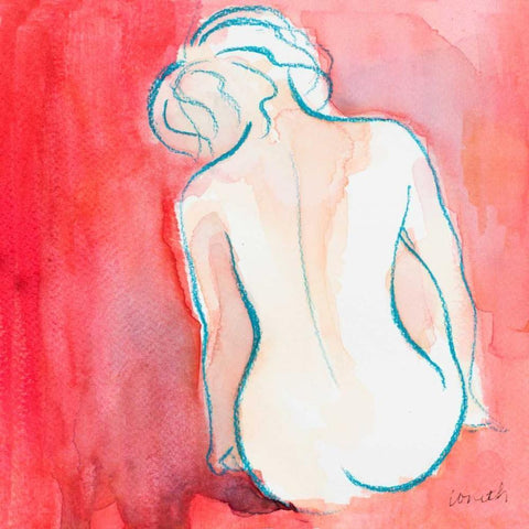 Female Watercolor Figure I Black Modern Wood Framed Art Print with Double Matting by Loreth, Lanie