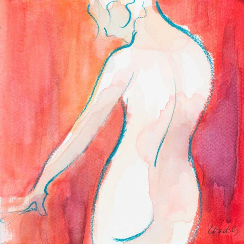 Female Watercolor Figure II White Modern Wood Framed Art Print with Double Matting by Loreth, Lanie