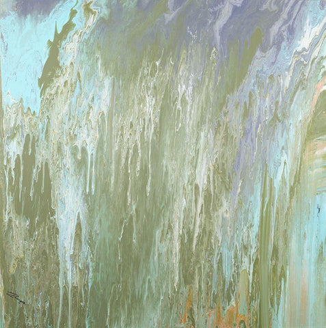 Forest Green Fall Abstract White Modern Wood Framed Art Print with Double Matting by Gonzalez, Roberto