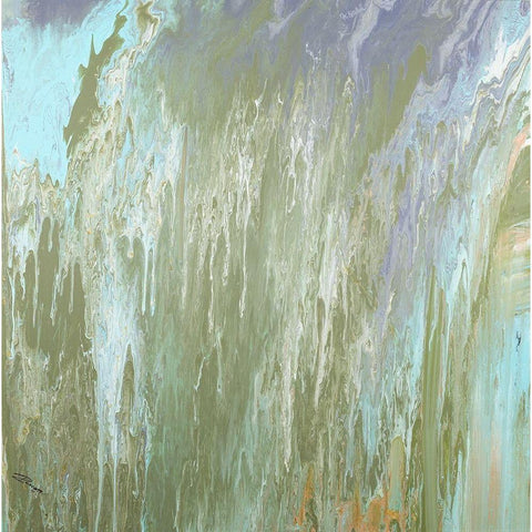 Forest Green Fall Abstract White Modern Wood Framed Art Print by Gonzalez, Roberto