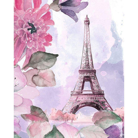 Parisian Blossoms I Black Modern Wood Framed Art Print with Double Matting by Loreth, Lanie