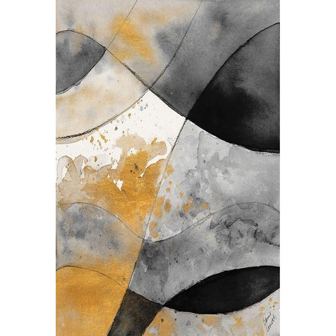 Grey and Gold Fantasy II White Modern Wood Framed Art Print by Loreth, Lanie