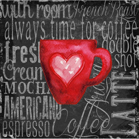 Coffee of the Day V Black Modern Wood Framed Art Print with Double Matting by Medley, Elizabeth