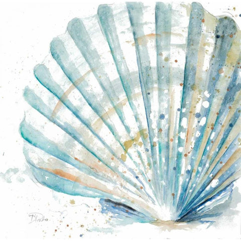 Water Shell Gold Ornate Wood Framed Art Print with Double Matting by Pinto, Patricia