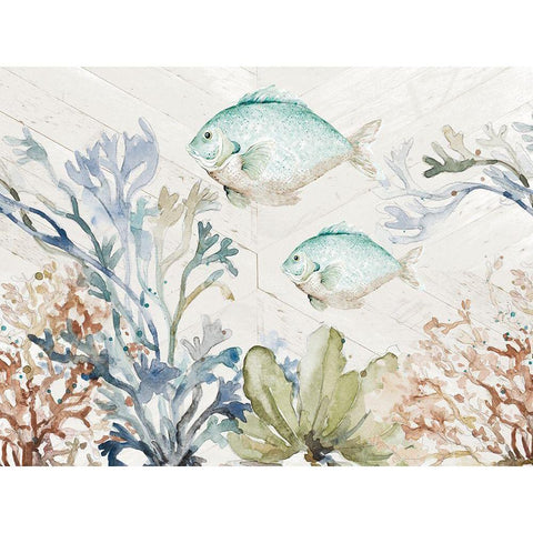 Under The Sea Black Modern Wood Framed Art Print by Pinto, Patricia