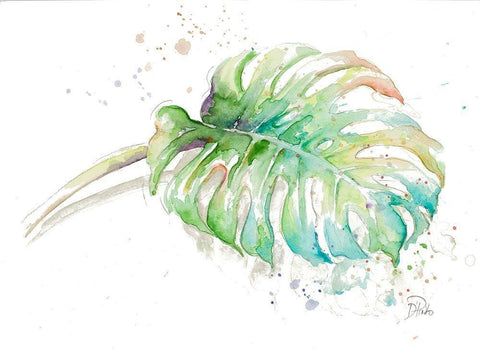 Tropical Monstera White Modern Wood Framed Art Print with Double Matting by Pinto, Patricia