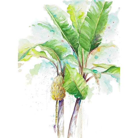 Watercolor Banana Plantain Black Modern Wood Framed Art Print by Pinto, Patricia