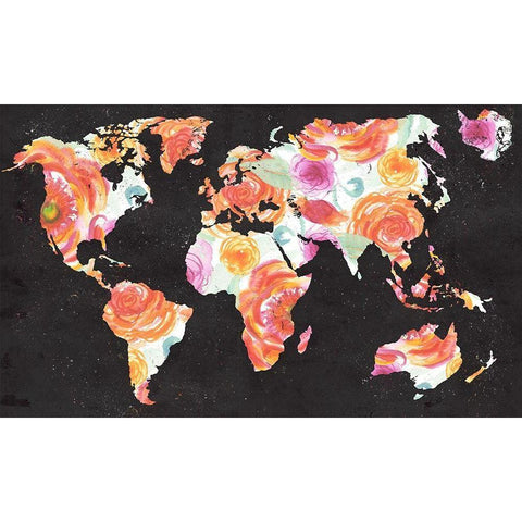 World Florals Black Modern Wood Framed Art Print with Double Matting by Medley, Elizabeth