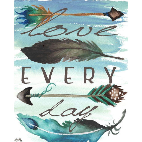 Love Every Day Black Modern Wood Framed Art Print with Double Matting by Medley, Elizabeth