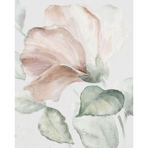 Neutral Hibiscus I White Modern Wood Framed Art Print by Loreth, Lanie