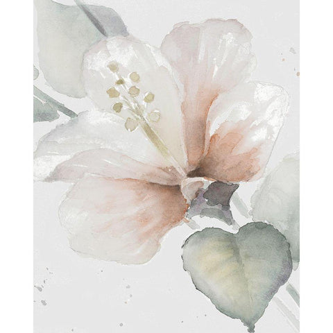 Neutral Hibiscus II White Modern Wood Framed Art Print by Loreth, Lanie