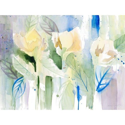 Into the Floral Foothills White Modern Wood Framed Art Print by Loreth, Lanie