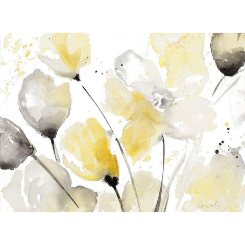 Neutral Abstract Floral II White Modern Wood Framed Art Print by Loreth, Lanie