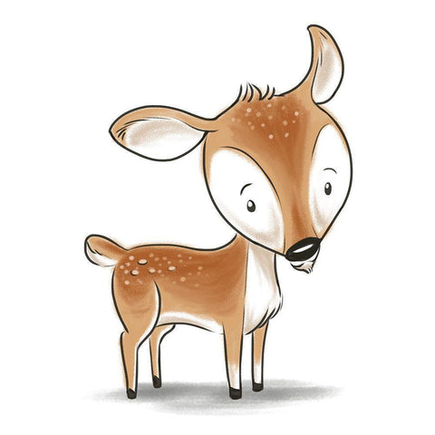 Kids Deer Black Modern Wood Framed Art Print by SD Graphics Studio