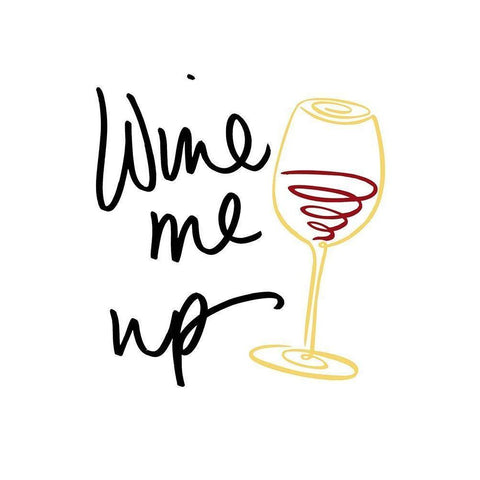 Wine Me Up Black Modern Wood Framed Art Print with Double Matting by SD Graphics Studio
