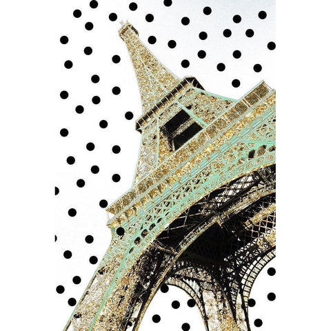 Eiffel Tower with Glitter Black Modern Wood Framed Art Print by Navas, Emily