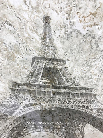 Eiffel View White Modern Wood Framed Art Print with Double Matting by Navas, Emily