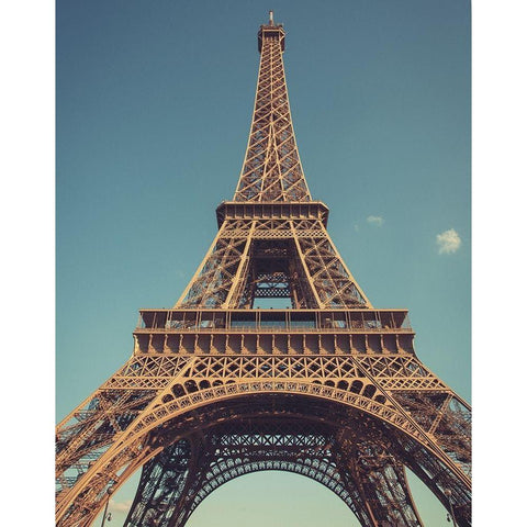 Vintage Eiffel White Modern Wood Framed Art Print by Navas, Emily