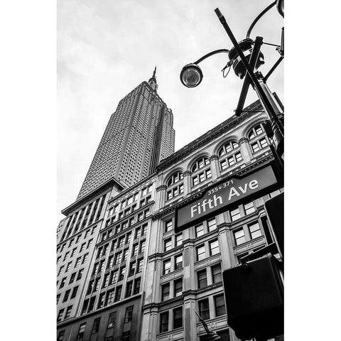 Down the Streets of New York Black Modern Wood Framed Art Print with Double Matting by Navas, Emily