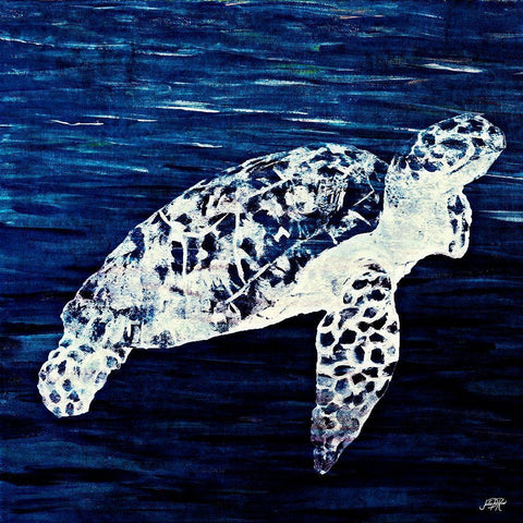 Swim Along II Black Modern Wood Framed Art Print by DeRice, Julie