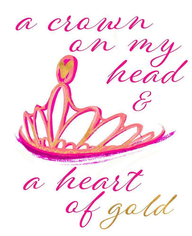 Crown And Heart Black Ornate Wood Framed Art Print with Double Matting by SD Graphics Studio