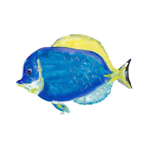 Fish I Black Modern Wood Framed Art Print with Double Matting by DeRice, Julie