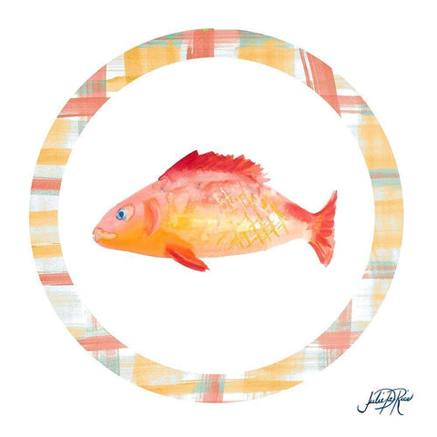 Fish Bowl II White Modern Wood Framed Art Print with Double Matting by DeRice, Julie
