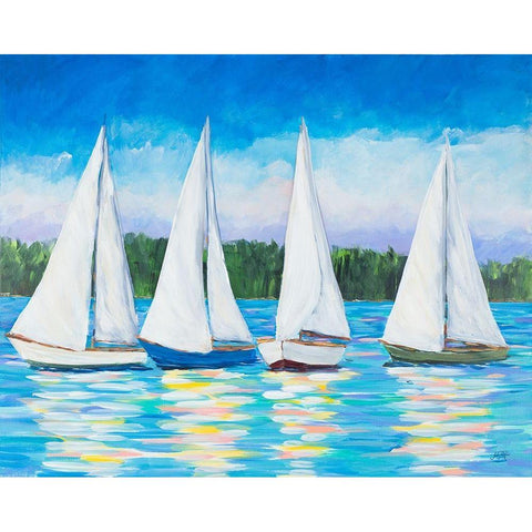 Great Sails I Gold Ornate Wood Framed Art Print with Double Matting by DeRice, Julie