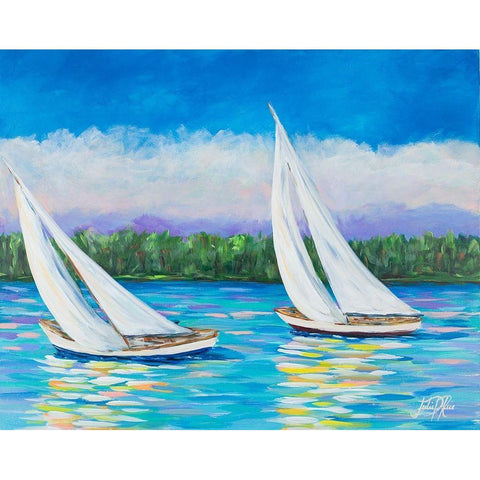 Great Sails II Gold Ornate Wood Framed Art Print with Double Matting by DeRice, Julie