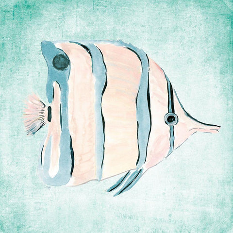 Fish In The Sea II Black Ornate Wood Framed Art Print with Double Matting by DeRice, Julie