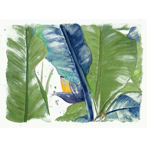 Fresh Banana Plantain Vibrant Black Modern Wood Framed Art Print by Pinto, Patricia