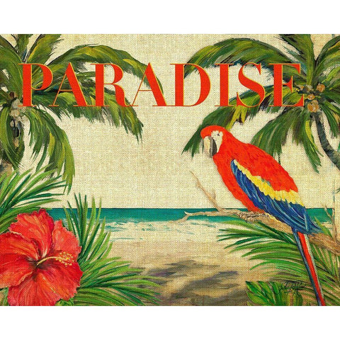 Tropical Paradise White Modern Wood Framed Art Print by DeRice, Julie