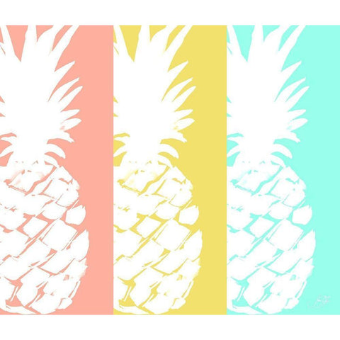 Modern Pineapple Trio White Modern Wood Framed Art Print by DeRice, Julie
