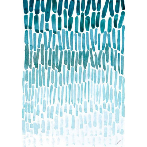 Watercolor Raindrops Gold Ornate Wood Framed Art Print with Double Matting by Coolick, Ann Marie