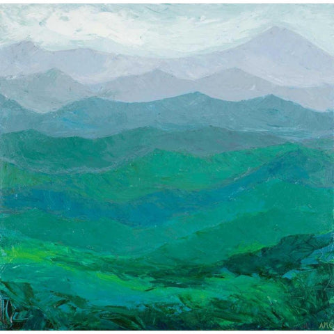 Blue Ridge Spring Black Modern Wood Framed Art Print with Double Matting by Coolick, Ann Marie