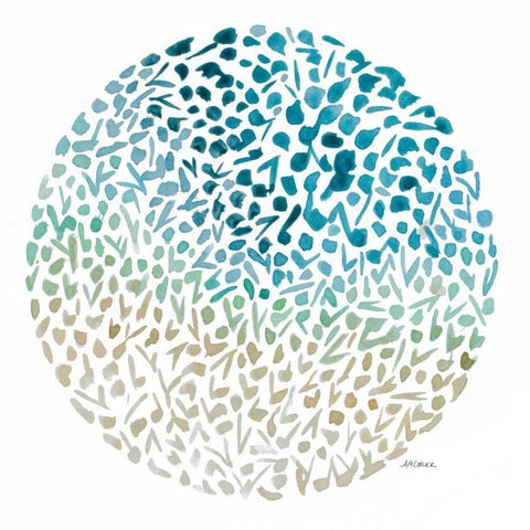 Circle Garden I White Modern Wood Framed Art Print by Coolick, Ann Marie