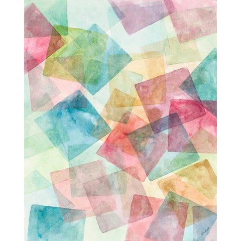 Merging Shapes I Black Modern Wood Framed Art Print with Double Matting by Coolick, Ann Marie