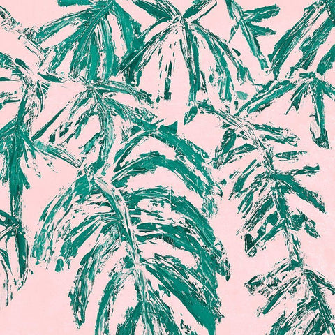 Teal Tropicalo Garden White Modern Wood Framed Art Print by Coolick, Ann Marie